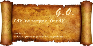 Günsberger Ottó névjegykártya